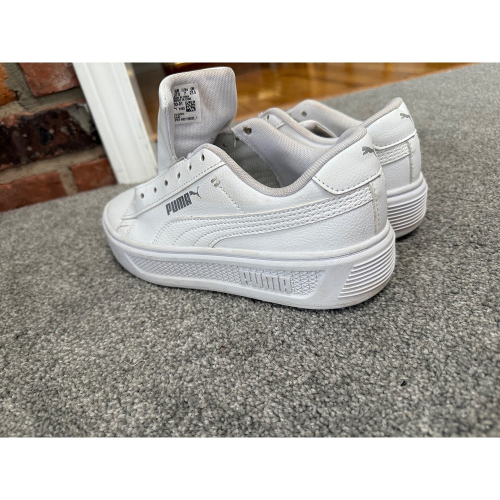 Puma Smash Platform V3 Womens Size7 White Athletic Leather Shoes Sneaker - Picture 4 of 5